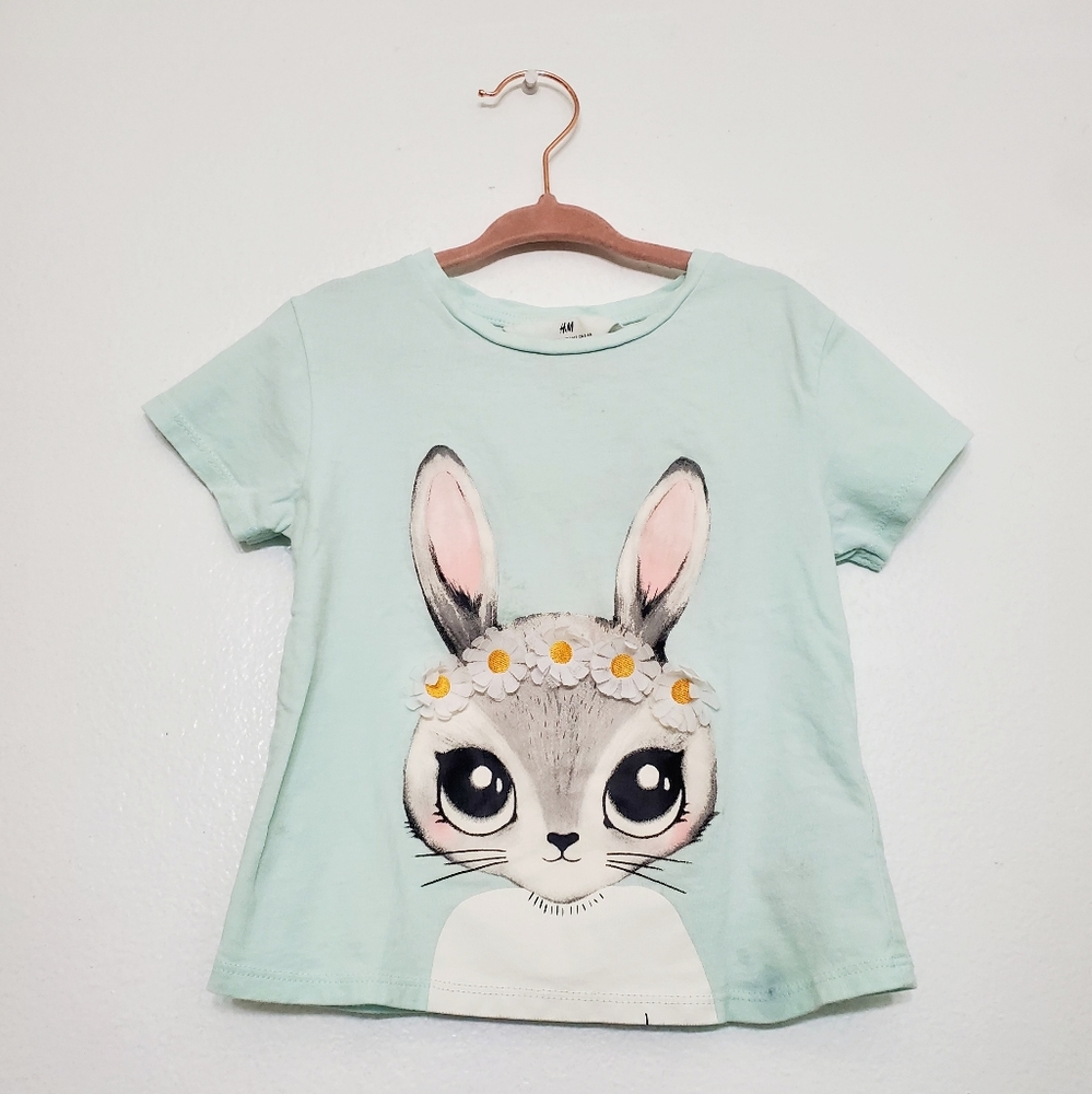 H&M | Size 3/4t Flower Bunny t-shirt